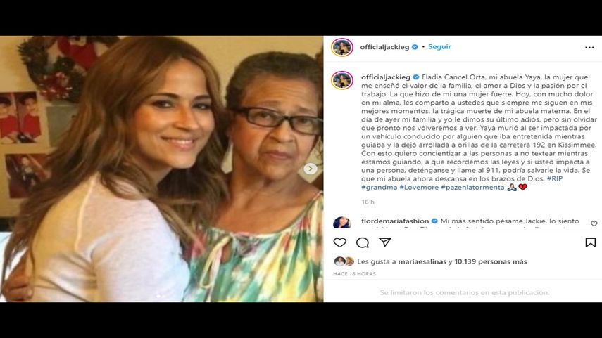 Fallece abuela materna de Jackie Guerrido tras ser arrollada en Kissimmee, Florida.