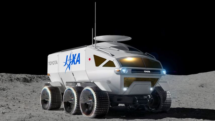 Ilustración proporcionada por Toyota Motor Corp. de un vehículo llamado Lunar Cruiser para explorar la superficie lunar.