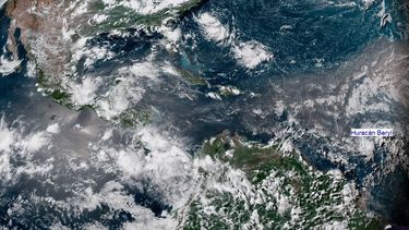 Imagen satelital de la ubicación del huracán Beryl a las 5 de la tarde del viernes 6 de julio de 2018.