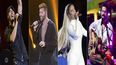 En esta combinación de fotos, de izquierda a derecha, Enrique Iglesias, Ricky Martin, Karol G y Camilo, quienes están entre los múltiples artistas latinos que han anunciado su gira pospandemia por Estados Unidos.&nbsp;
