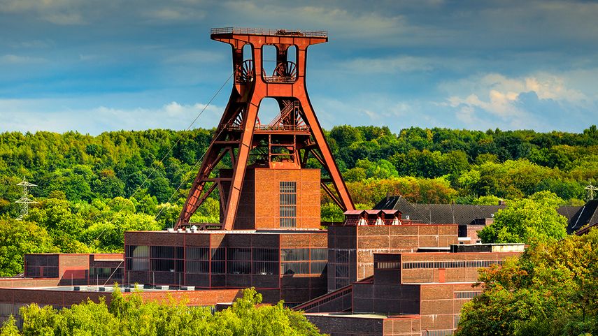 Antigua mina de carbón en Ruhr, Alemania, rodeada hoy de naturaleza. &nbsp;