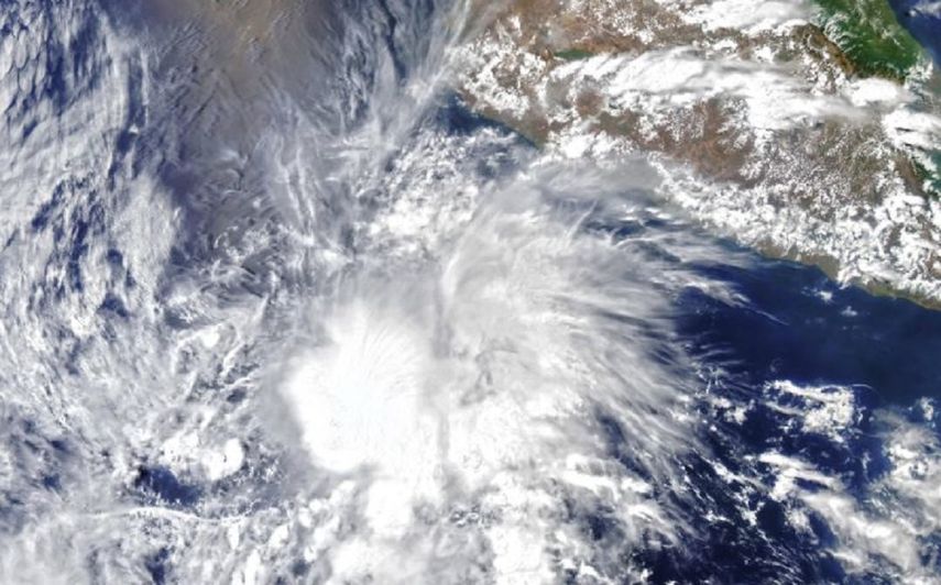 Imagen de la tormenta Andrés ante la costa mexicana