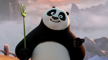 Po, con la voz de Jack Black, en una escena de Kung Fu Panda 4 de DreamWorks Animation. 