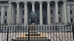 Fachada del Departamento del Tesoro en Washington.