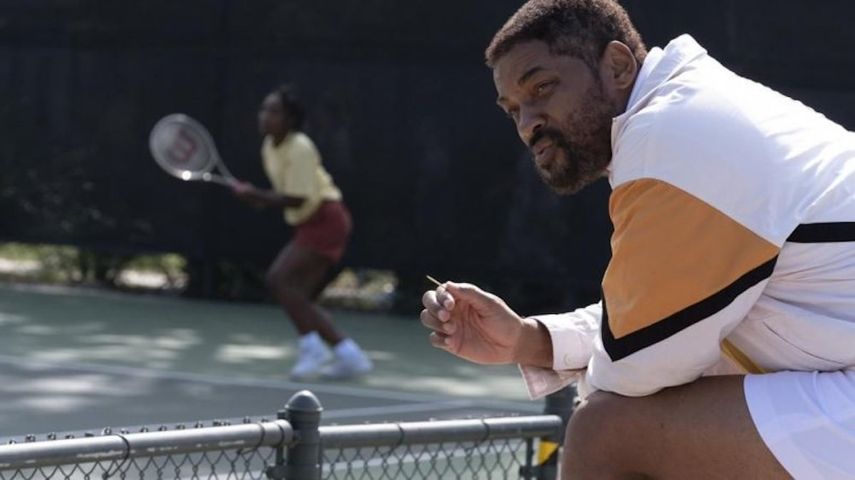 En esta imagen difundida por Warner Bros. Pictures, Will Smith en una escena de King Richard.&nbsp;