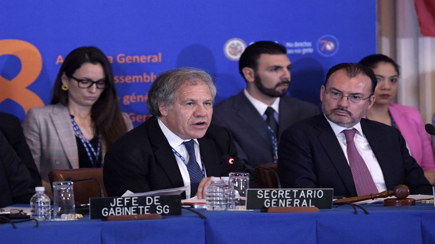 El secretario general de la OEA, Luis Almagro, durante la apertura de la 70ª Asamblea General del organismo.