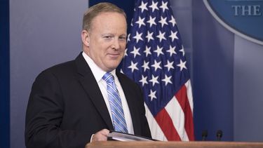 El portavoz de la Casa Blanca,&nbsp;Sean&nbsp;Spicer, durante una conferencia de prensa en la residencia presidencial en Washington, Estados Unidos, este 26 de junio de 2017.&nbsp;