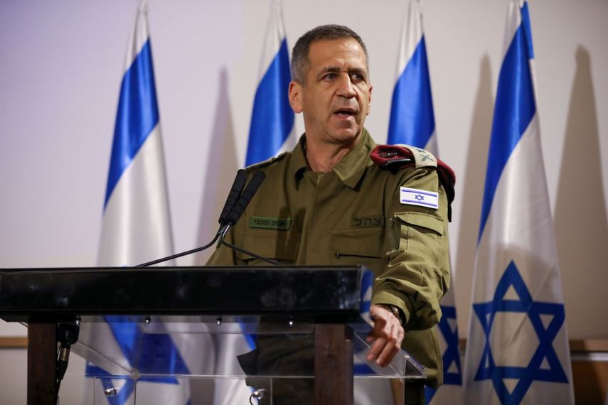El teniente general Aviv Kochavi durante una conferencia de prensa en Tel Aviv, Israel.&nbsp;