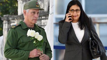 Miguel Díaz-Canel y Delcy Rodríguez.