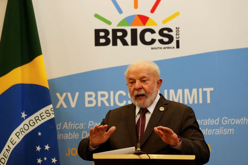El exconvicto por corrupción, socialista y actual presidente de Brasil, Luis Inácio Lula Da Silva en el encuentro del BRICS.