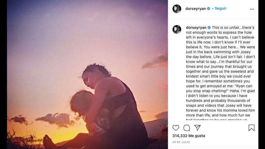 Publicación de Ryan Dorsey, padre del hijo de Naya Rivera﻿.