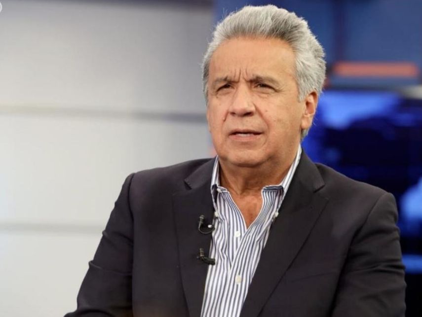 El presidente de Ecuador, Lenín Moreno, durante una entrevista televisada. 