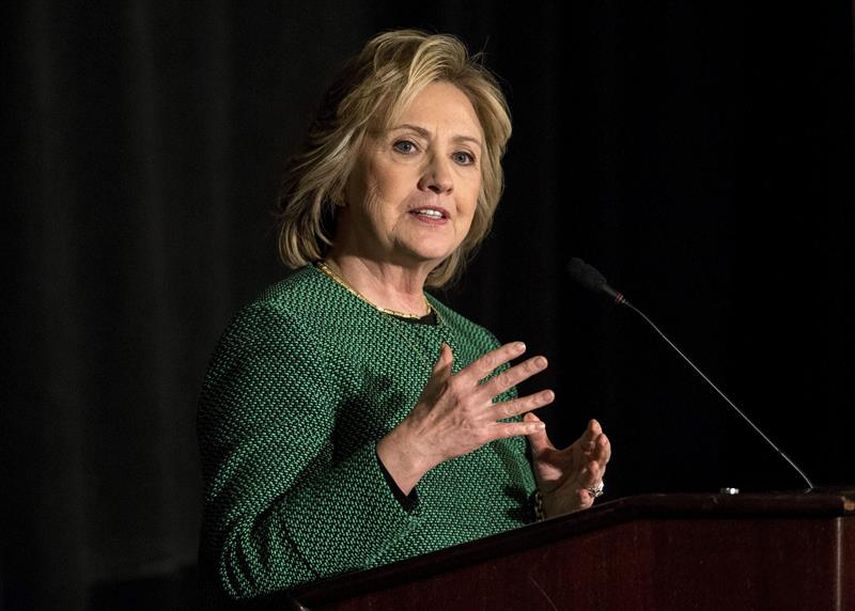 La exsecretaria de Estado, Hillary Clinton, en el Salón de la Fama Irlanda-América 2015. (EFE) 