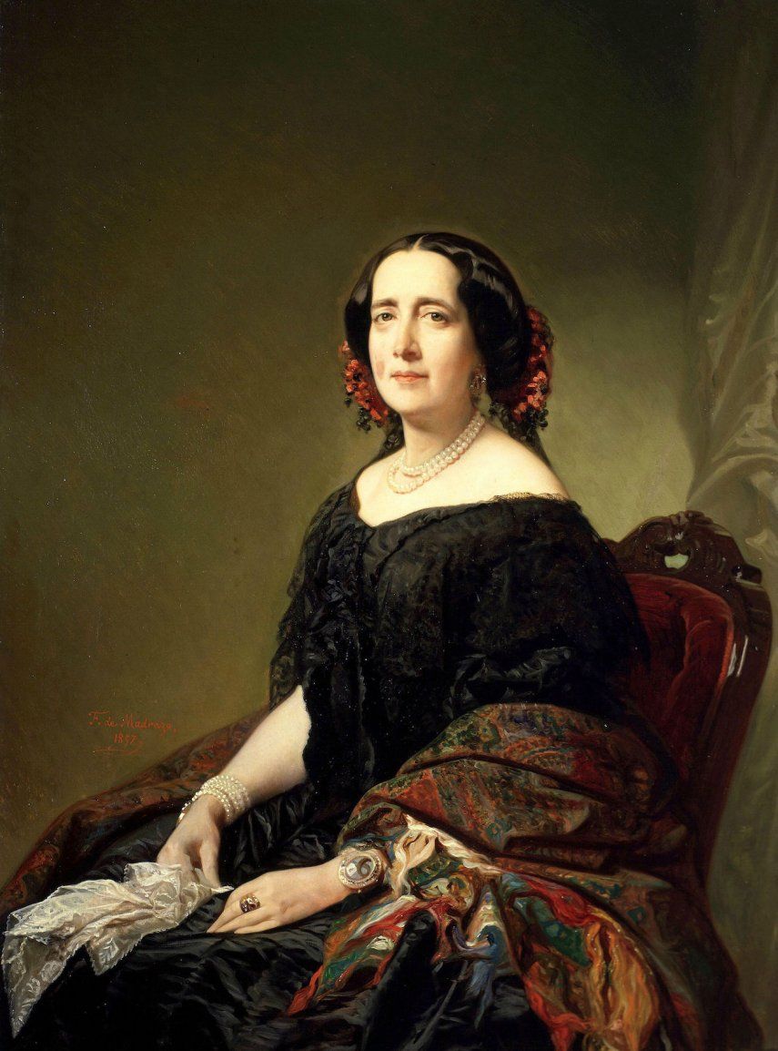 Cuadro de Gertrudis Gomez de Avellaneda, pintado por Federico de Madrazo, Museo Lázaro Galdiano, 1857.