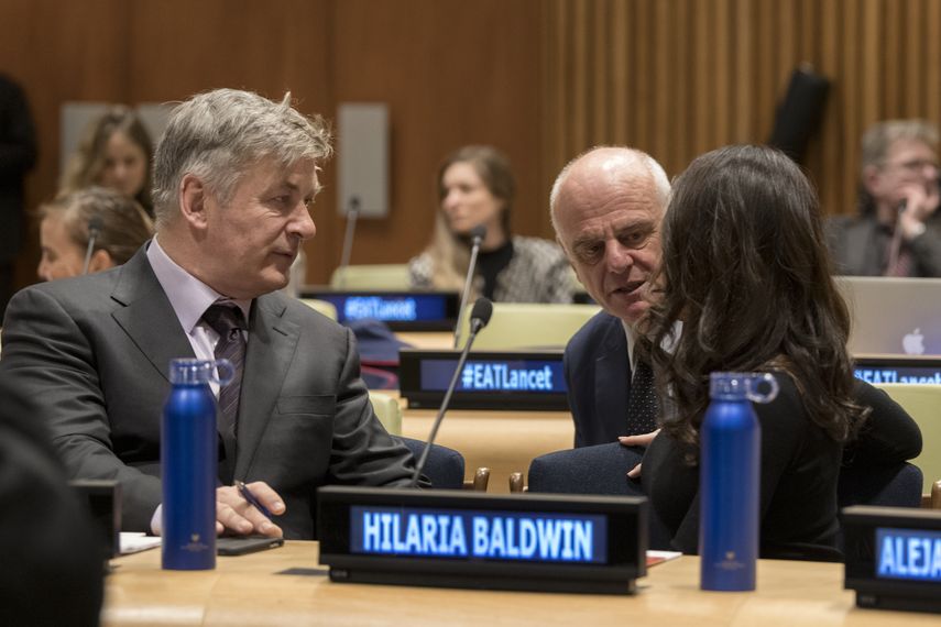 Los Baldwin participaron en la presentación en la ONU de un informe de la Comisión EAT-Lancet.