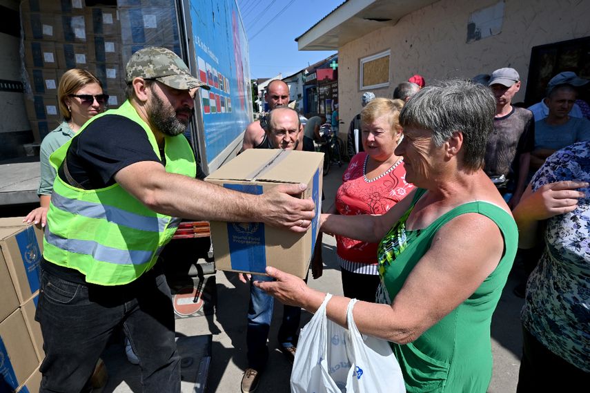 Trabajadores humanitarios en Ucrania