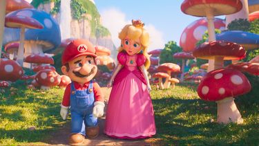 En esta imagen proporcionada por Nintendo y Universal Studios, Mario, con la voz de Chris Pratt, y la Princesa Peach, con la voz de Anya Taylor-Joy, en una escena de The Super Mario Bros. Movie.