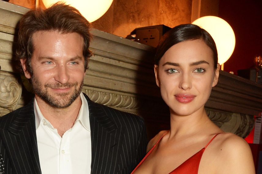 El actor Bradley Cooper junto a su novia la modelo Irina Shayk.