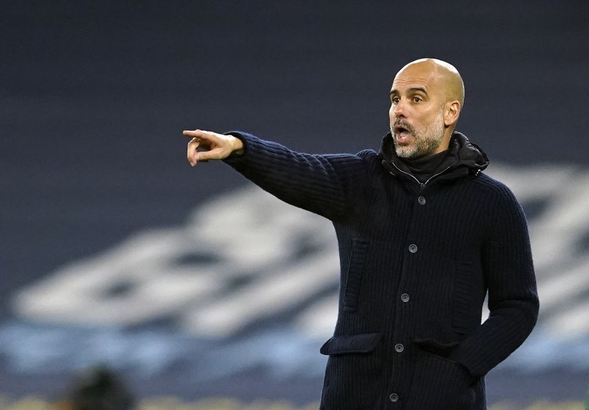 El técnico del Manchester City Pep Guardiola durante el partido contra Olympiakos por la Liga de Campeones, el martes 3 de noviembre de 2020, en Manchester