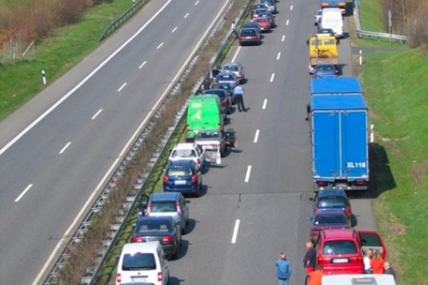 Un atasco de vehículos en Alemania