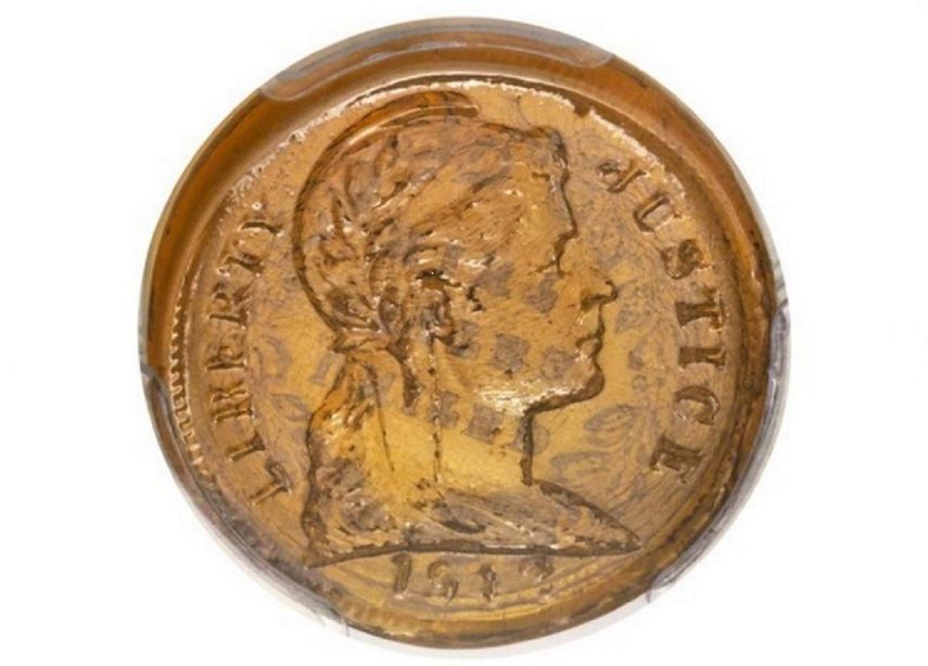 El ejemplar de un centavo es el único que se conserva íntegro y fue acuñado durante la II Guerra Mundial.