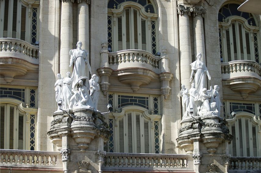 Detalle del&nbsp;Gran Teatro de La Habana, construido en 1914.