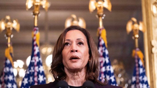 La vicepresidenta Kamala Harris en la Casa Blanca.