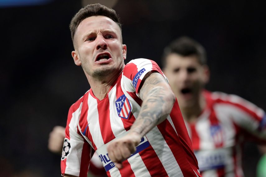 Sa&uacute;l &Ntilde;&iacute;guez del Atl&eacute;tico de Madrid tras anotar el primer gol de su equipo en el partido contrda Liverpool por la Liga de Campeones, el martes 18 de febrero de 2020, en el estadio Wanda Metropolitano de Madrid.&nbsp;