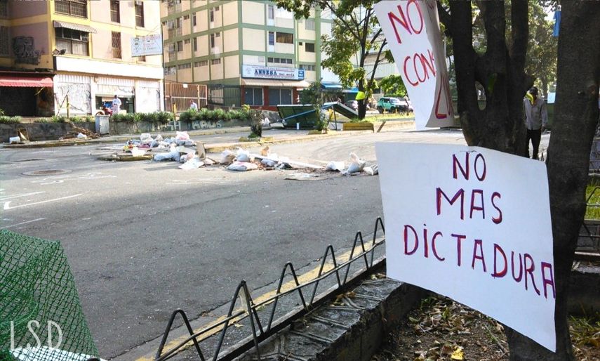 Barricada en Caracas.