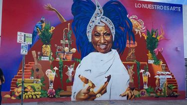 Mural en honor a Celia Cruz en una c&eacute;ntrica calle de Wynwood, Miami.&nbsp;