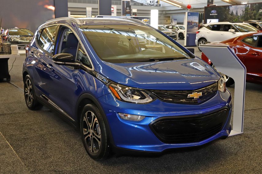 Un Chevrolet Bolt EV en el Salón Internacional del Automóvil en Pittsburgh.&nbsp; &nbsp;