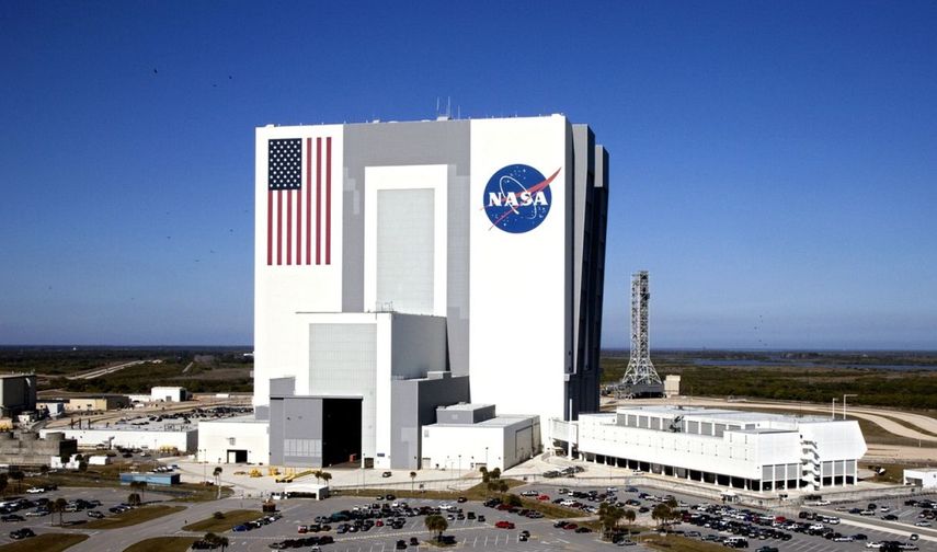 Vista del edificio del Centro Espacial Kennedy, de la NASA.