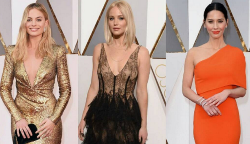 Las actrices Margot Robbie, Jennifer Lawrence y Olivia MunnLas actrices a su llegada a la alfombra roja de la edición 88 de los premios Oscar. (INSTAGRAM)