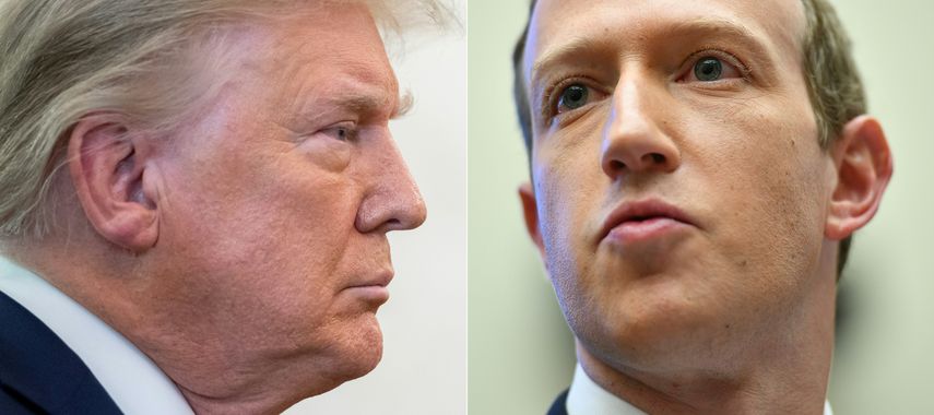 Imagen yuxtapuesta del presidente de Estados Unidos, Donald Trump, y el fundador de Facebook, Mark Zuckerberg.