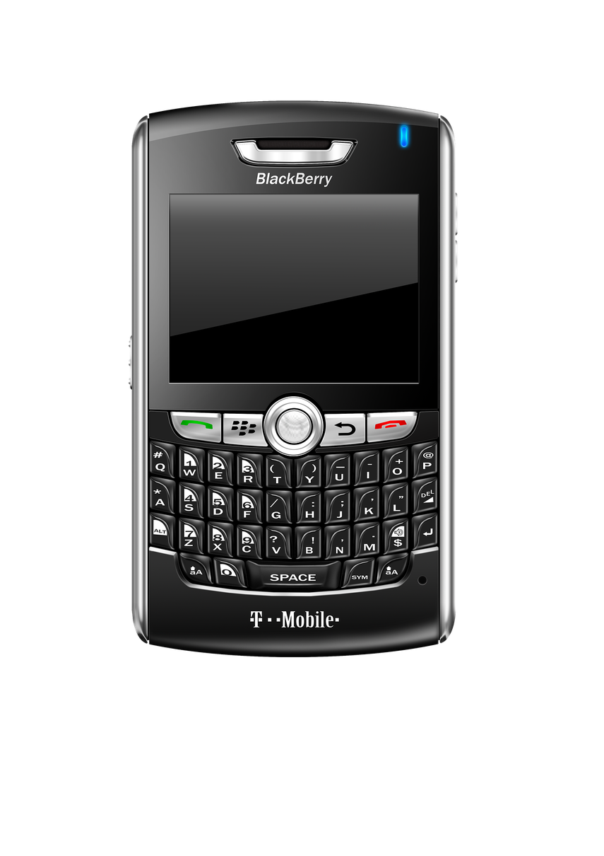 Imagen de un tel&eacute;fono Blackberry con el teclado tradicional.