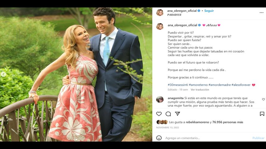 Ana Obregón junto a su fallecido hijo, Alejandro Lecquio García.