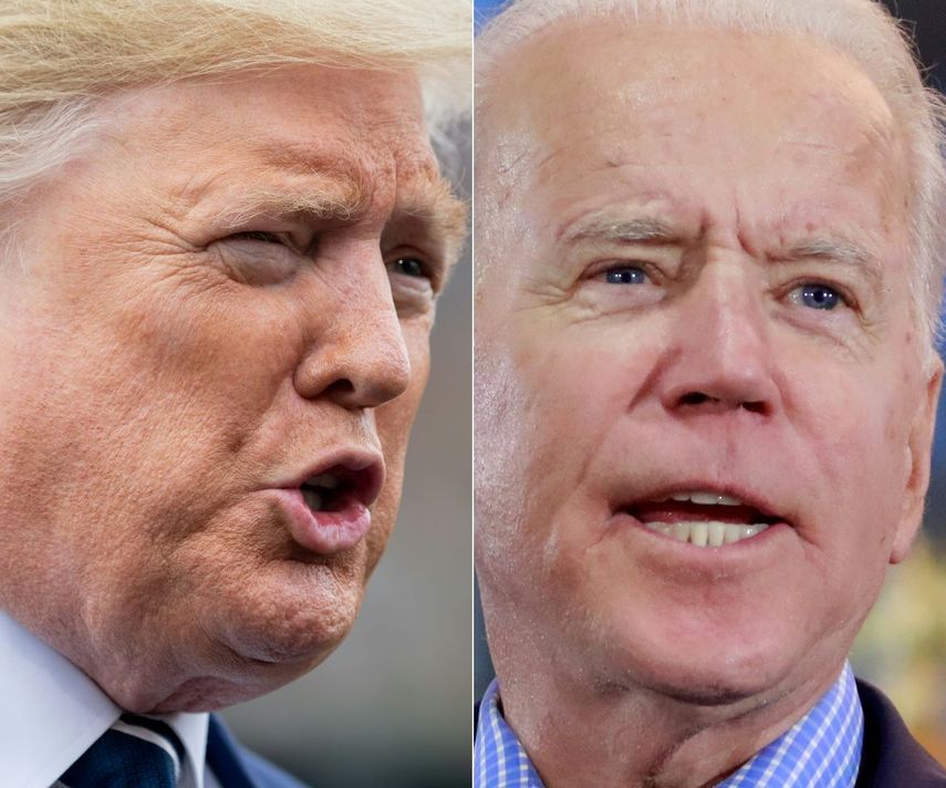 El presidente Donald Trump y el precandidato presidencial dem&oacute;crata Joe Biden.