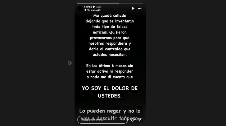 Tekashi 6ix9ine se pronuncia en redes sociales. 