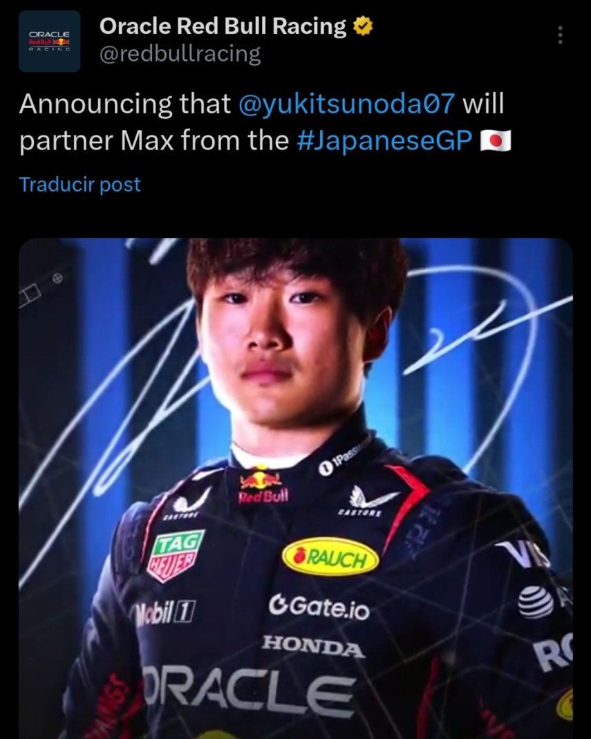 Yuki Tsunoda reemplazará a Liam Lawson en Red Bull desde el GP de Japón 2025