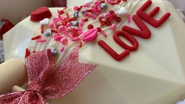 Un corazón de chocolate para enamorar.&nbsp;