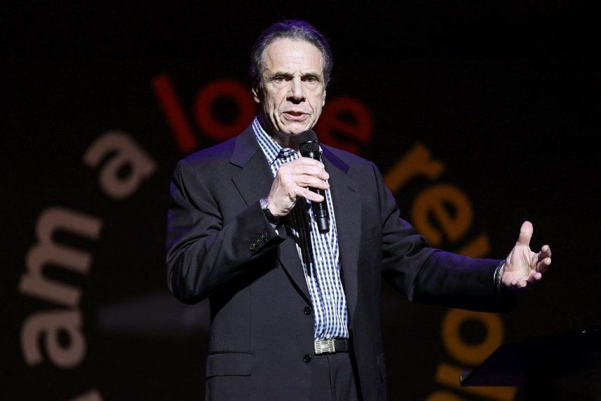El candidato a la alcaldía de Nueva York, Andrew Cuomo, pronuncia un discurso en la Primera Iglesia Bautista Corintia del barrio de Harlem, Nueva York, el 13 de abril de 2025.&nbsp; &nbsp;