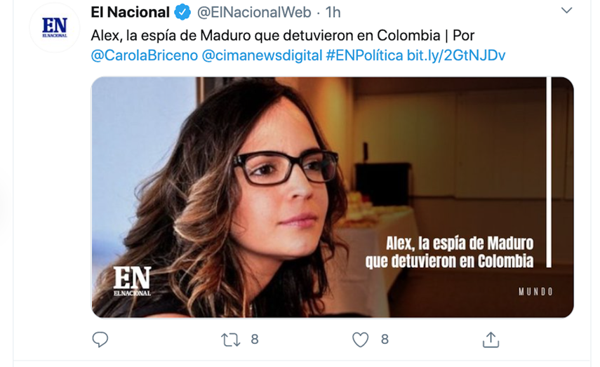 La presunta esp&iacute;a Yacsy &Aacute;lvarez Mirabal, conocida como Alex, es venezolana. Es ingeniera,&nbsp;coach&nbsp;de emprendimiento y modelo.