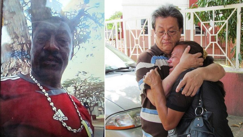 Freddy Bartolo Nápoles (i), fisioterapeuta cubano asesinado en Venezuela.&nbsp;Odalis Meleán (d) llora la muerte de su esposo, a quien calificó como su angelito.