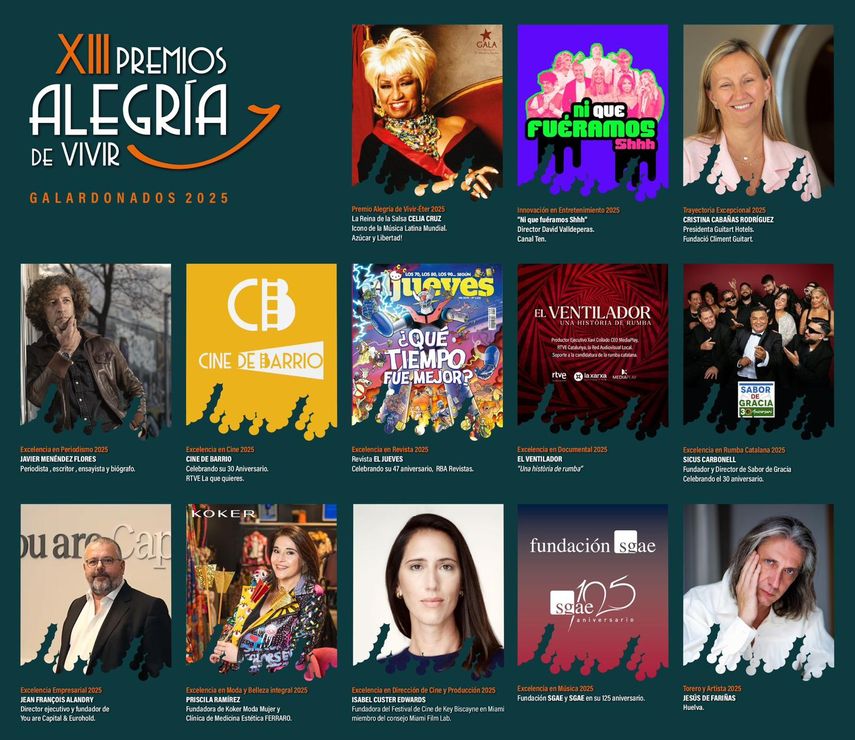 Galardonados de los Premios Alegría de Vivir 2025.