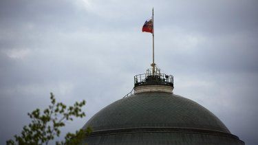 Vista del domo del Palacio del Senado en el Kremlin, en Moscú, Rusia, el miércoles 3 de mayo de 2023.&nbsp;