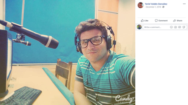 Captura de pantalla de la cuenta de Facebook del periodista cubano Yariel Valdés González.