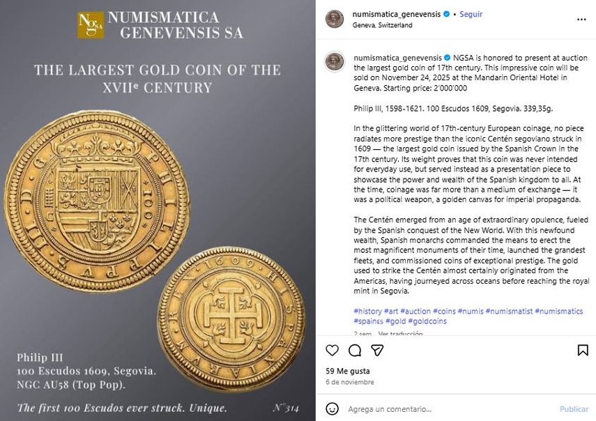 Centén segoviano de 1609.&nbsp;