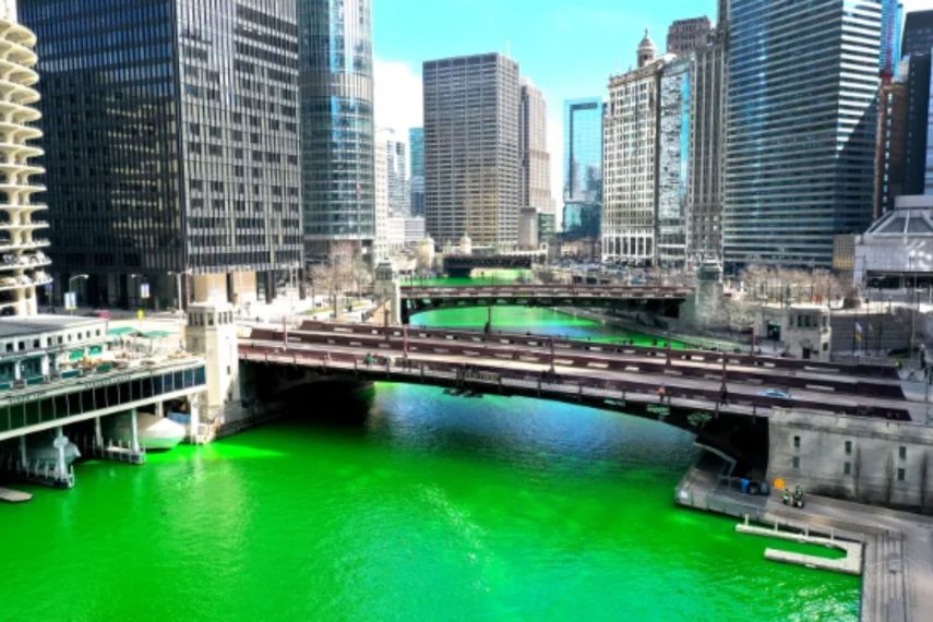 El día en que el Río Chicago lo tiñen de verde