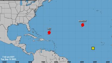Reporte sobre actividad ciclónica en el Atlántico el 12 de septiembre de 2023.