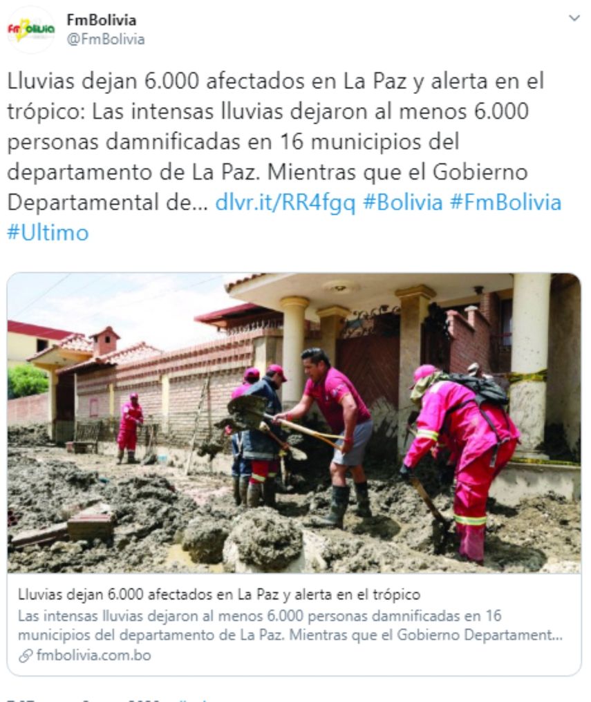 Noticia difundida en las redes sociales